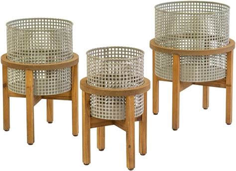 wooden woven metal box|KALALOU CHW1271 Set of Three Woven Metal PLANTERS with .